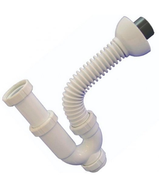 sifon curvo orientable con salida flexible 1"1/2x40